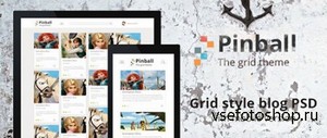 PSD Web Template - Pinball - Responsive Grid Style Blog