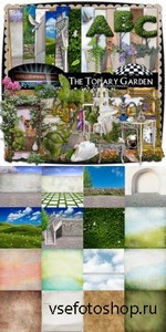 Scrap Set - The Topiary Garden PNG and JPG Files