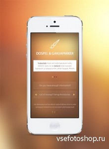 PSD Web Design - Flat front mobile screen