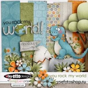 Scrap Set - You Rock My World PNG and JPG Files