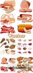    / Meat, meat products, sausage, hot dogs, kebabs - vector