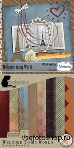 Scrap Set - Welcome to my World Png and JPG Files