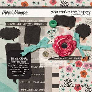 Scrap Set - You Make me Happy PNG and JPG Files