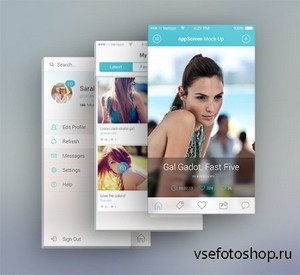 PSD Web Design - App Screen Front View MockUp
