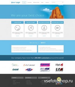 PSD Web Template - Flat web