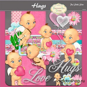 Scrap Set - Love Hugs PNG and JPG Files