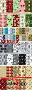 Цветочные текстуры  / Floral texture - vector clipart