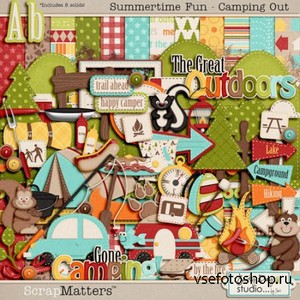 Scrap Set - Summertime Fun - Camping Out PNG and Jpg Files