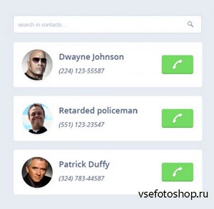 PSD Web Design - Call me - contact list