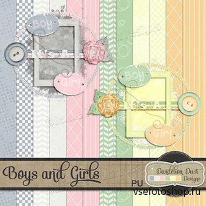 Scrap Set - Boys and Girls PNG and JPG Files