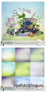Scrap Set - Blueberry Picnic PNG and JPG Files