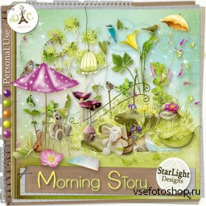 Scrap Set - Mornind Story PNG and JPG Files