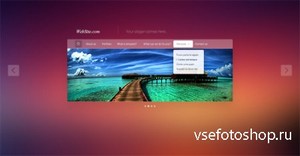 PSD Web Design - Metro style header and menu