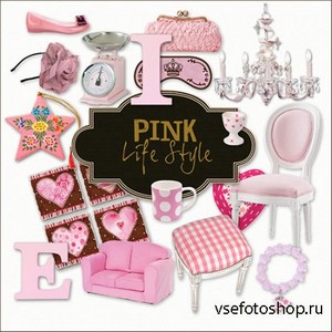 Scrap-kit - Pink Life Style - PNG Elements