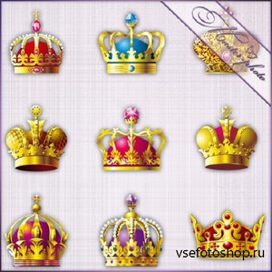 Многослойный PSD исходник для фотошопа - Царские короны