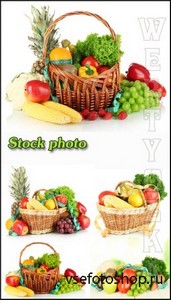 Овощи и фрукты  , корзина с овощами / Vegetables and fruit, a basket of veg ...