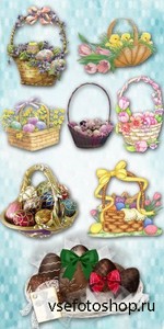 Scrap Set - Easter Baskets PNG Files