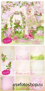 Scrap Set - Tender of a Rose PNG and JPG Files