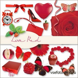 Scrap Set - Love Red PNG Files