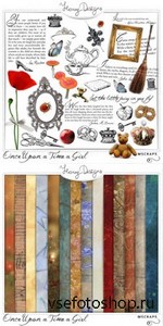 Scrap Set - Once Upon a Time a Girl PNG and JPG Files
