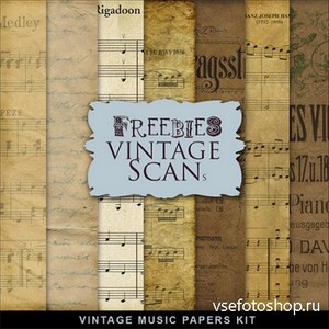 Textures - Vintage Music Paper - JPG & PNG Backgrounds