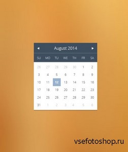 PSD Web Design - Flat calendar widget