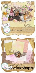 Scrap Kit - Sweet Secret PNG and JPG Files
