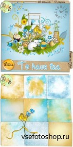 Scrap Set - To Have Tea PNG and JPG Files