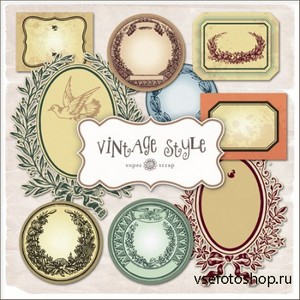 Labels Kit in Vintage Style PNG Files