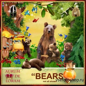 Красивый детский скрап-комплект - Медведи