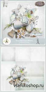Scrap Kit - Beautiful White Winter PNG and JPG Files