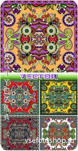 Векторные фоны с узорами / Vector background with beautiful colorful design ...