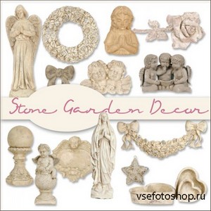 Scrap Set - Stone Garden Decor PNG Files