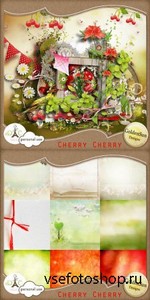 Scrap Kit - Cherry Cherry PNG and JPG FIles