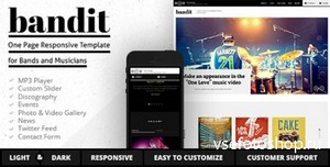ThemeForest - Bandit - One Page Template for Bands and Musicians - RIP
