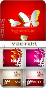    / Banners with butterflies - vector clipart