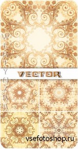 Нежные золотистые узоры / Gentle gold pattern - vector clipart