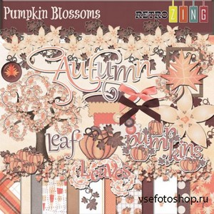 Scrap Set - Pumpkin Blossoms PNG and JPG Files