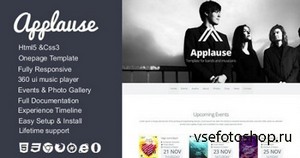 ThemeForest - Applause - Onepage Bands & Musicians Template - RIP