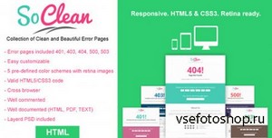 ThemeForest - SoClean - Clean and Beautiful Errors Pages - RIP