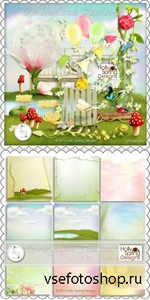 Scrap Set - Springtime Festival PNG and JPG Files