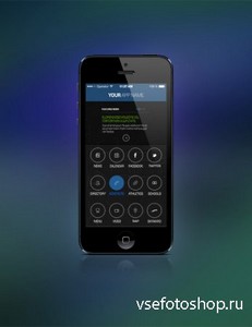 PSD Source - iOS7 Grid Menu & News