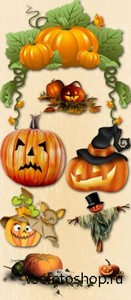 Pumpkins on Halloween PNG Files