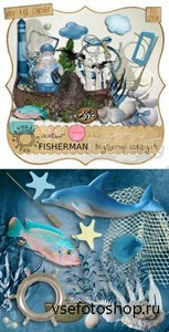 Scrap Set - Fisherman PNG and JPG Files