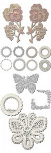 Lace Frames Corners Butterfly PNG Files
