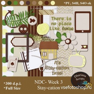 Scrap Set - Stay-Cation PNG and JPG Files