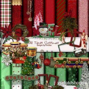 Scrap Set - All Thines Christmas PNG and JPG Files