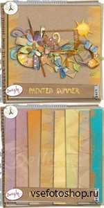 Scrap Set - Painted Summer PNG and JPG Files