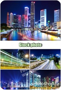  ,   / Night city, night road - stock photos