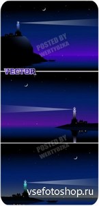    / Lighthouse and sea - stock vector